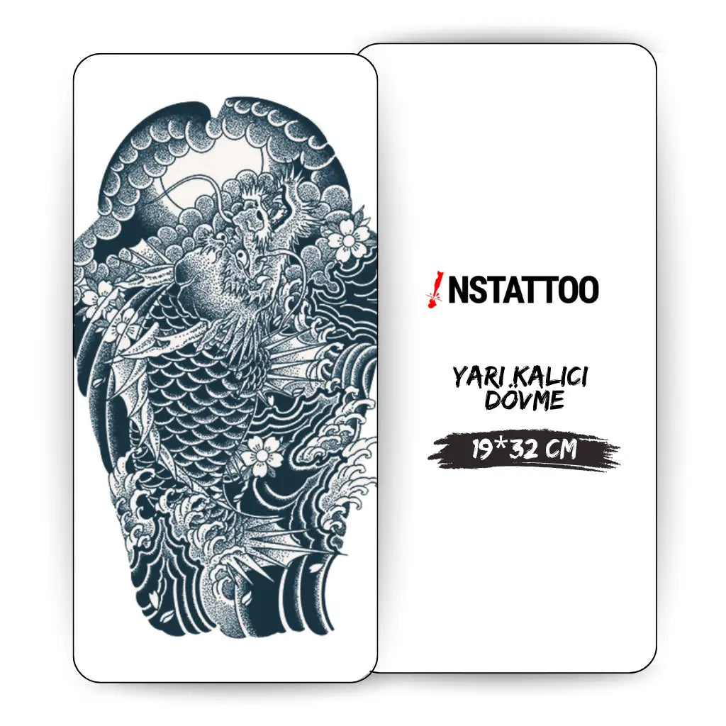 (Chest-Arm-Sleeve) Tiamat - Halb-permanentes Tattoo