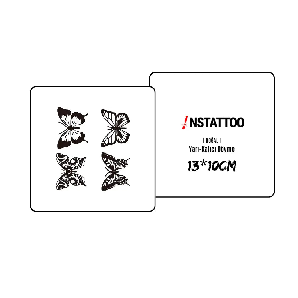 (4 Tattoo) Butterflies- Halb-permanentes Tattoo