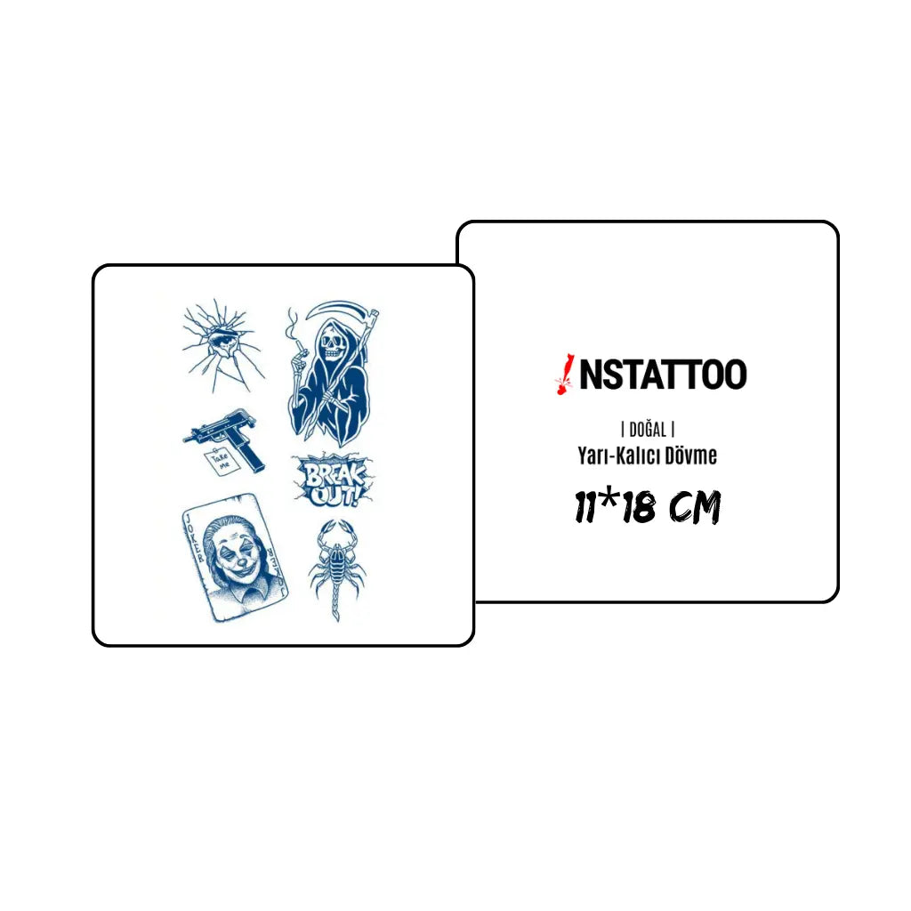 (6 Tattoo) JOKER - Halb-permanentes Tattoo