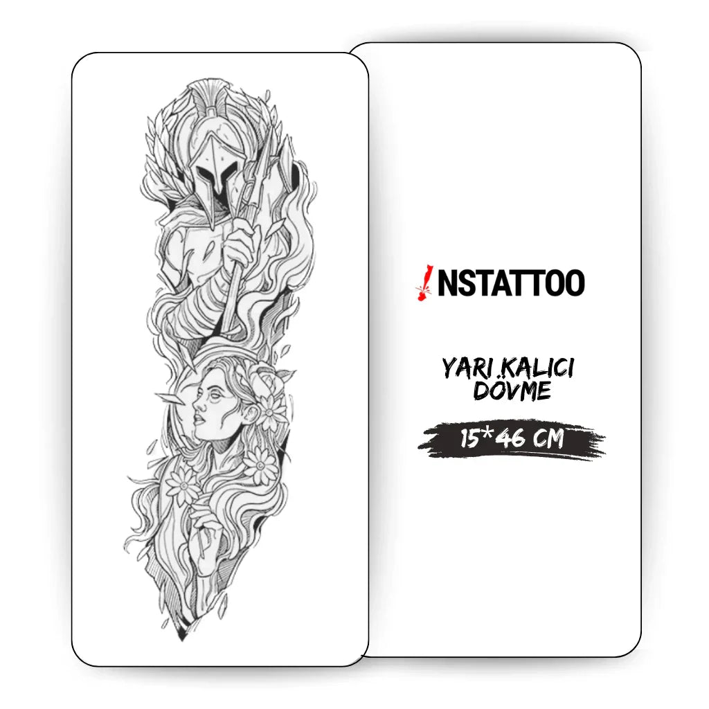 (Full Arm Sleeve) Athena - Halb-permanentes Tattoo