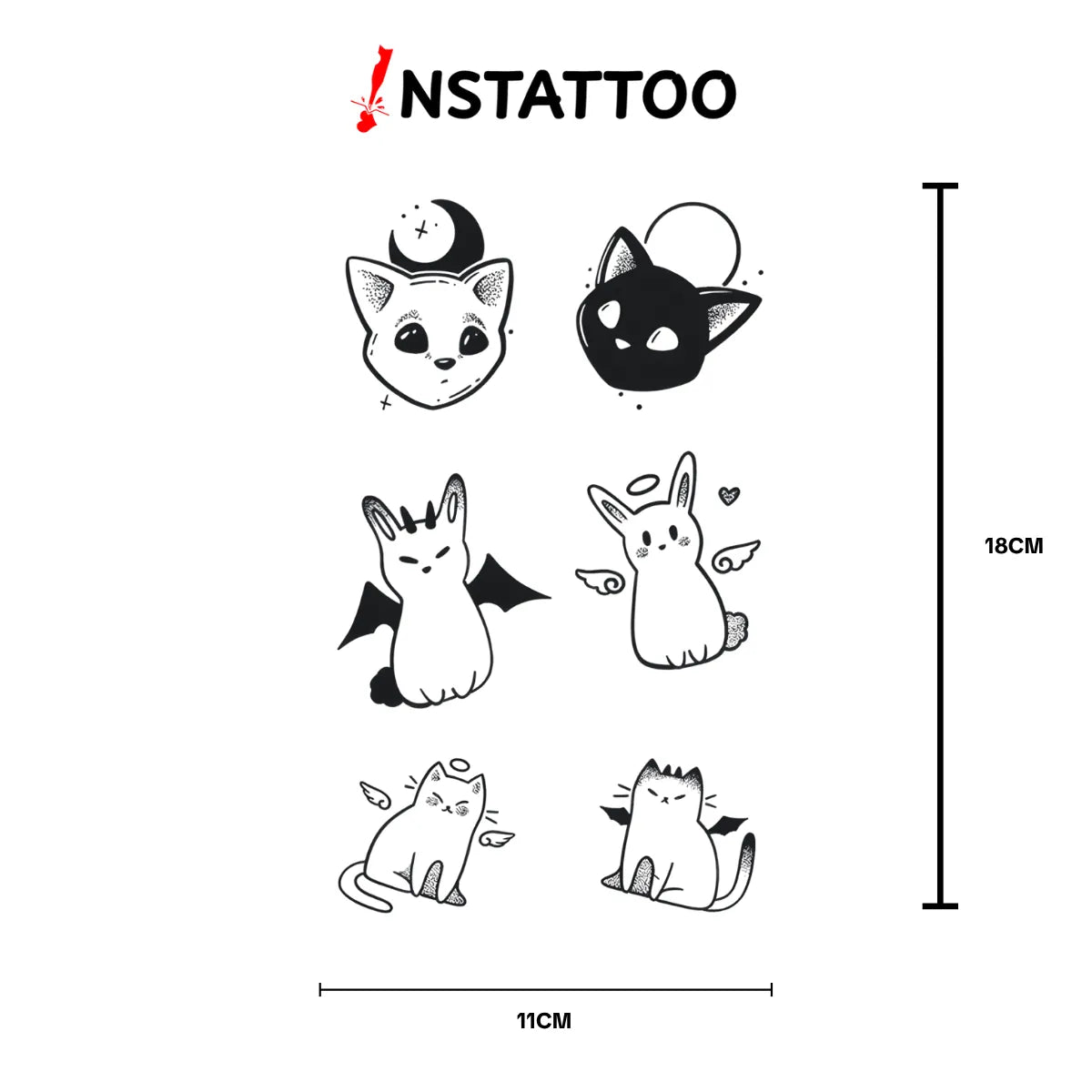 Couple Kitten - Halb-permanentes Tattoo