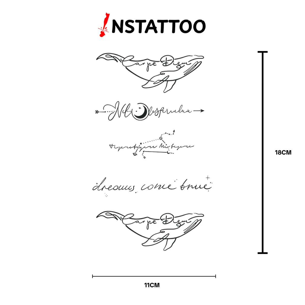 (5 Tattoo) D R E A M S -Paket- Halb-permanentes Tattoo