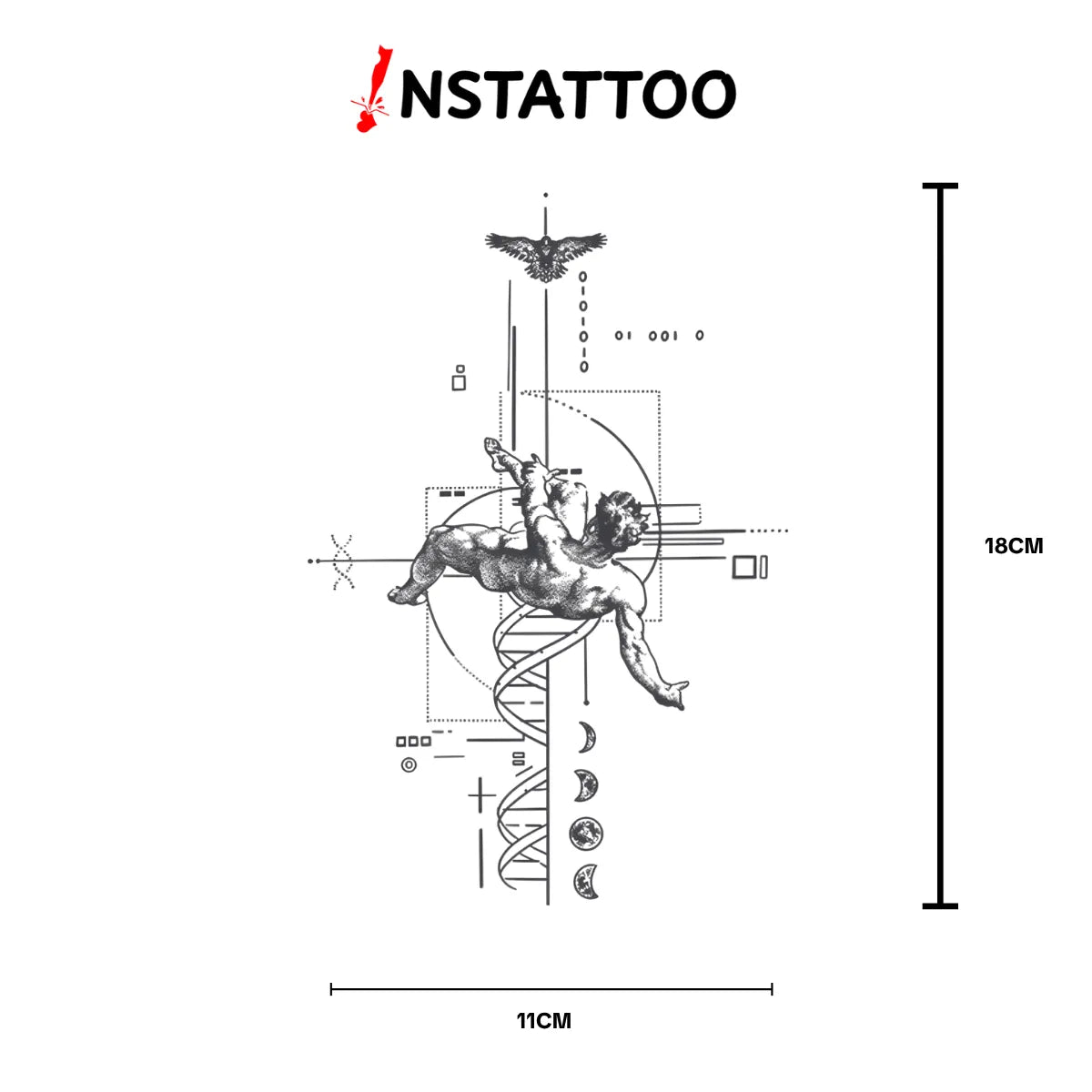 (Special Design) F A L L E N - Halb-permanentes Tattoo