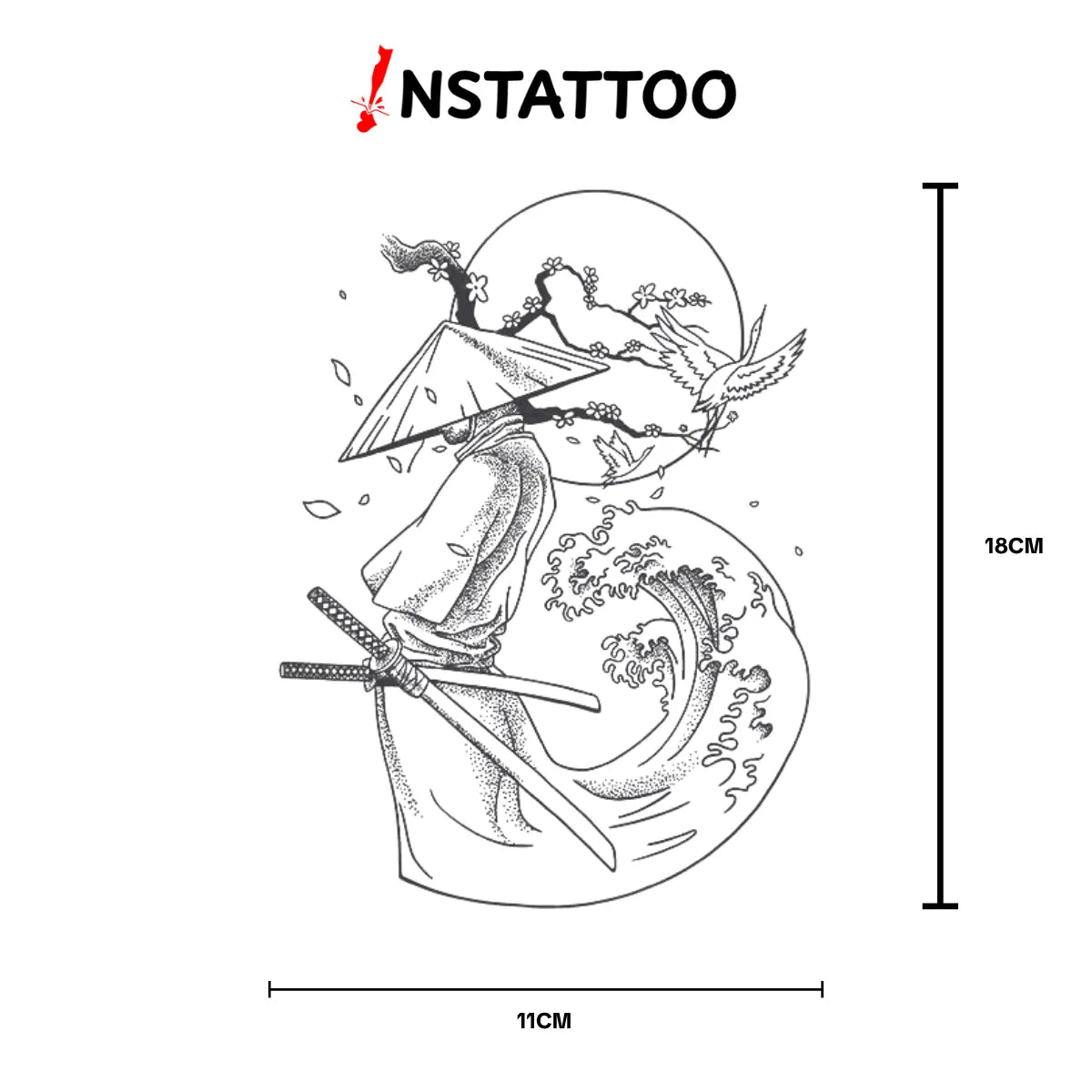 Hokusai - Halb-permanentes Tattoo
