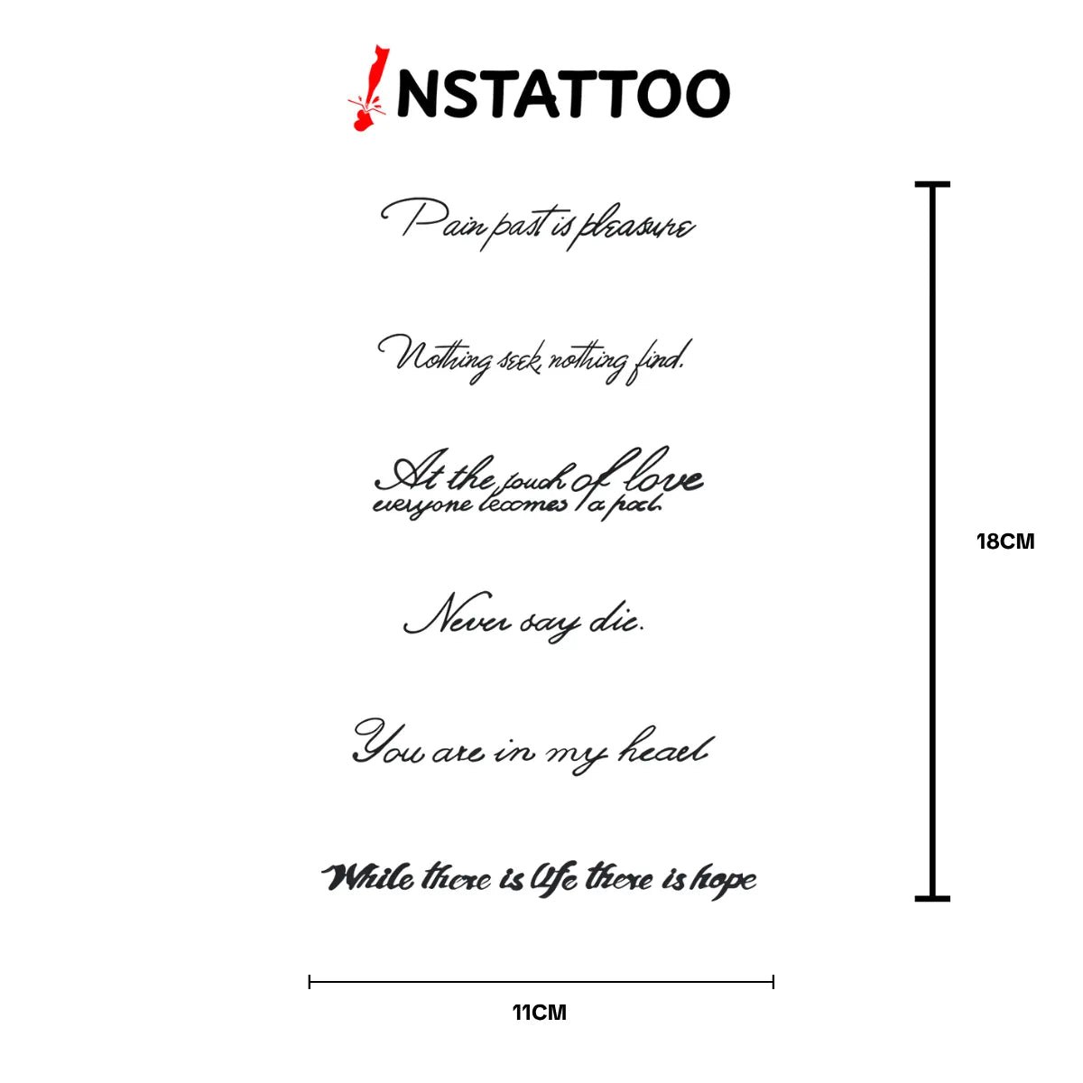 (6 Tattoo) H O P E - Halb-permanentes Tattoo