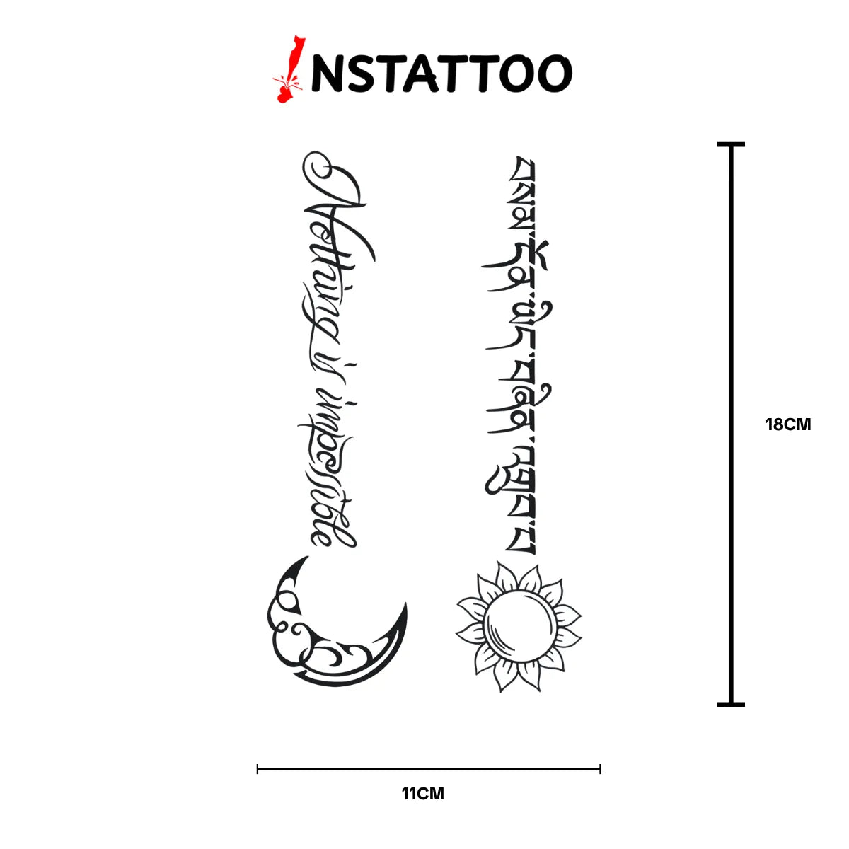 Sun-Moon Couple - Halb-permanentes Tattoo