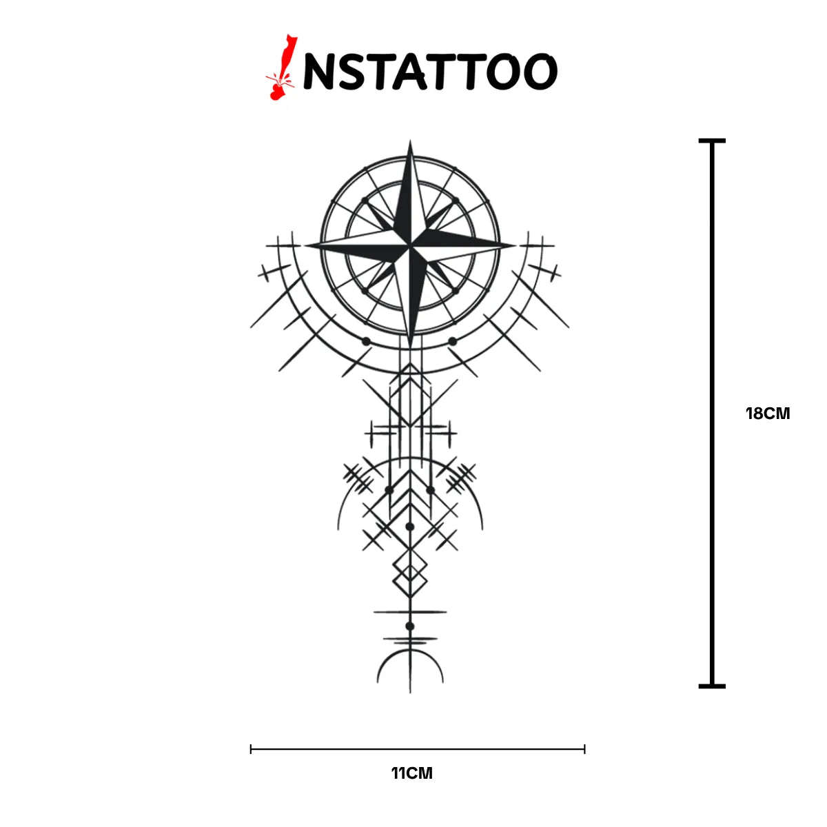Viking Star- Halb-permanentes Tattoo