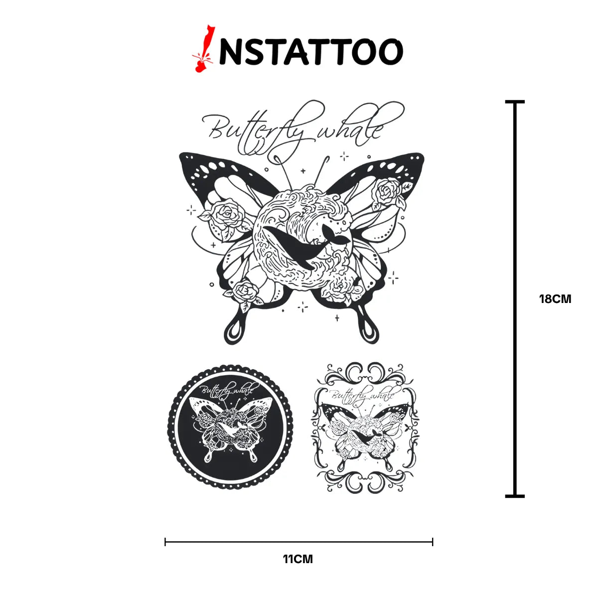 (3 Tattoo) Wings of the Sea - Halb-permanentes Tattoo