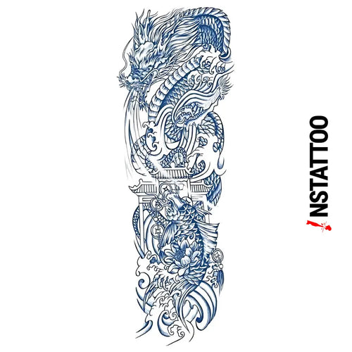 (Full Sleeve) Loong - Halb-permanentes Tattoo