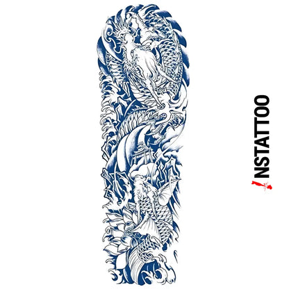 (Full Sleeve) Ryujin - Halb-permanentes Tattoo