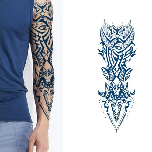 (Full Sleeve) Osiris - Halb-permanentes Tattoo