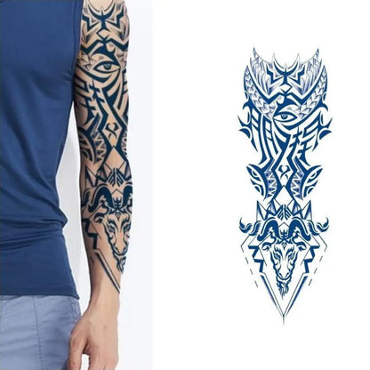 (Full Sleeve) Osiris - Halb-permanentes Tattoo