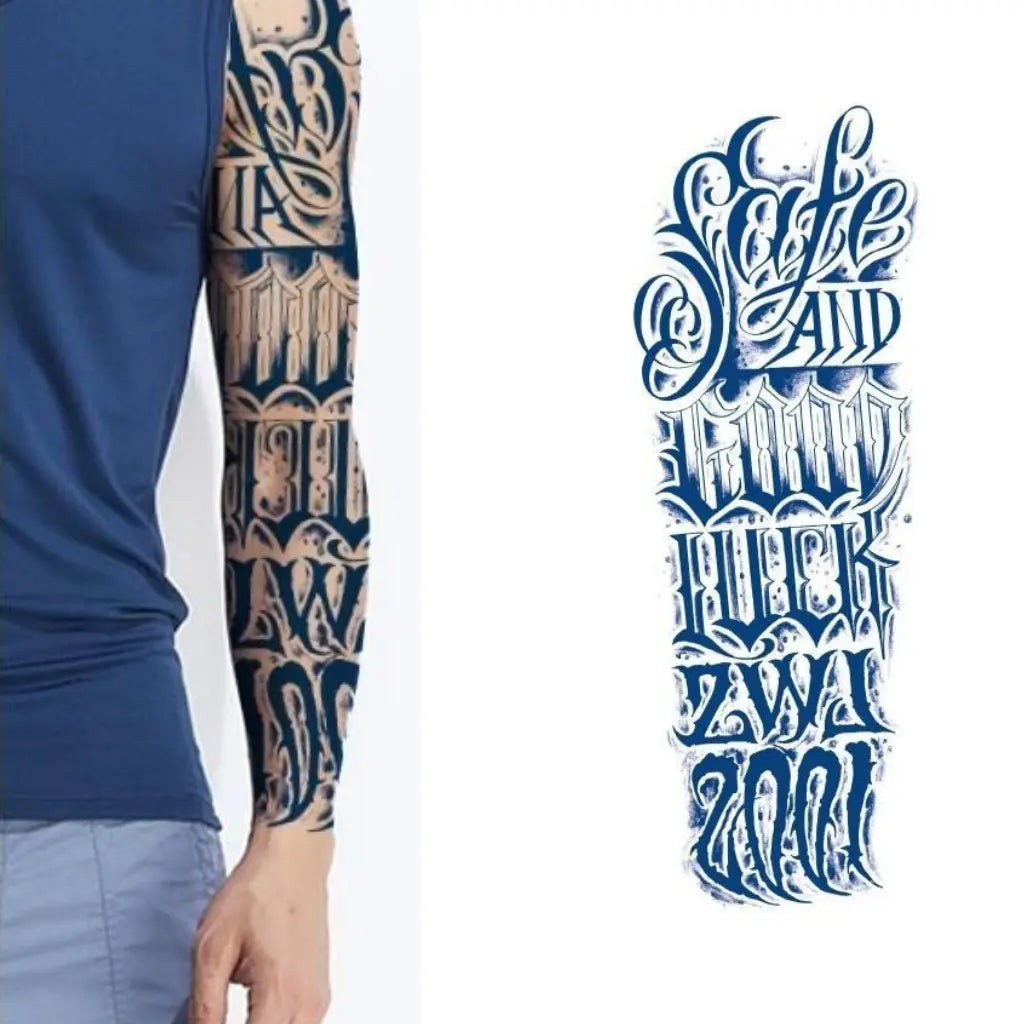 (Full Sleeve) LUCK -Halb-permanentes Tattoo