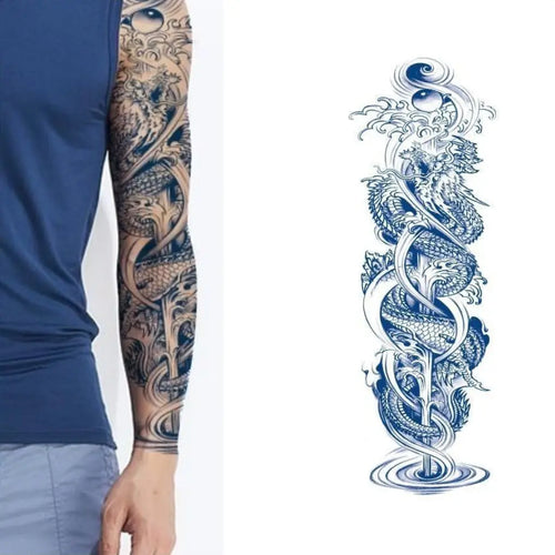 (Full Sleeve) Mizuragon - Halb-permanentes Tattoo