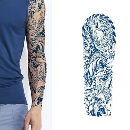 (Full Sleeve) Ryujin - Halb-permanentes Tattoo