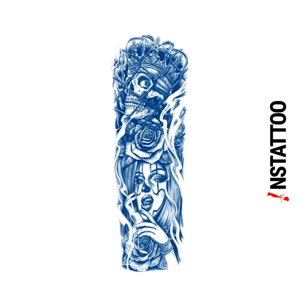 (Full Sleeve) Tempt - Halb-permanentes Tattoo