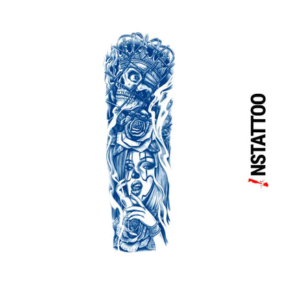 (Full Sleeve) Tempt - Halb-permanentes Tattoo