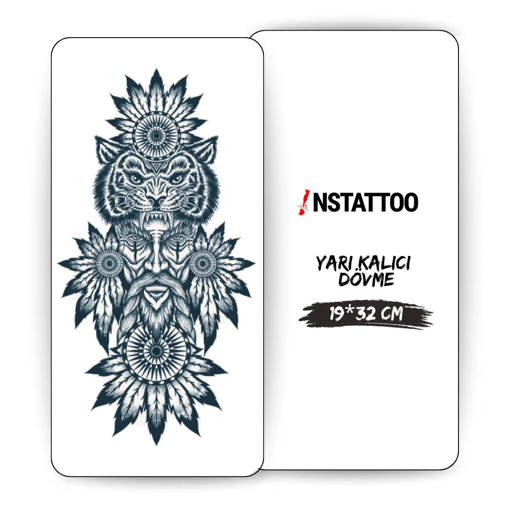 (Chest-Arm-Sleeve) Raijin - Halb-permanentes Tattoo