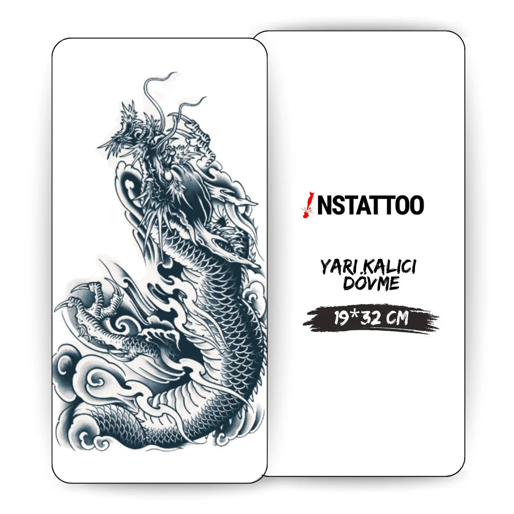 (Chest-Arm-Sleeve) Seiryu - Halb-permanentes Tattoo