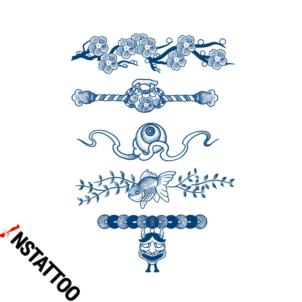 (5 Tattoo) Meiji Chain - Halb-permanentes Tattoo