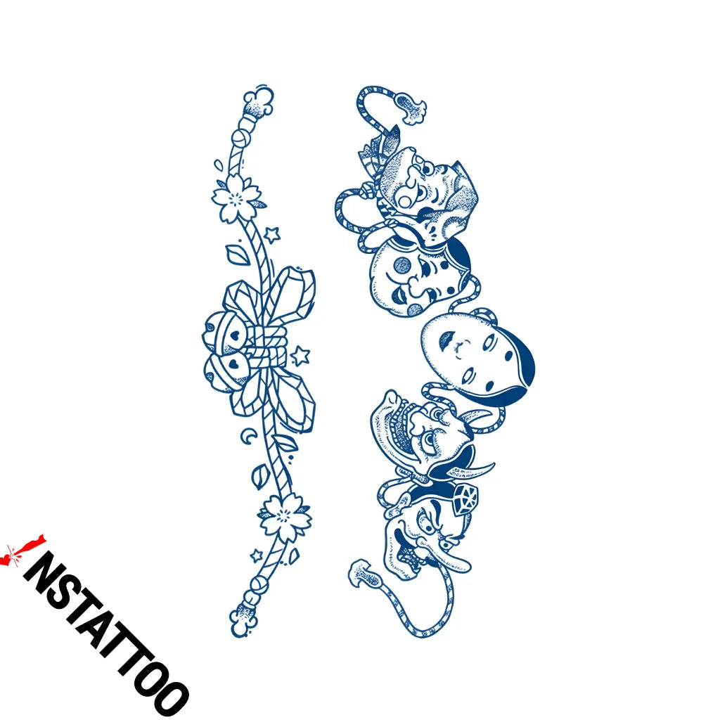 (2 Tattoo) Oni Chain - Halb-permanentes Tattoo