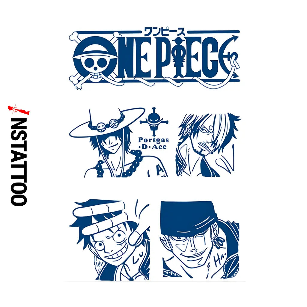 (OP) Monster Trio + Ace - Halb-permanentes Tattoo