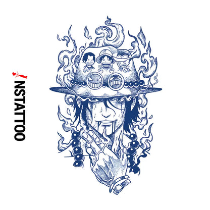 (OP) Brothers - ACE-Sabo-Luffy - Halb-permanentes Tattoo