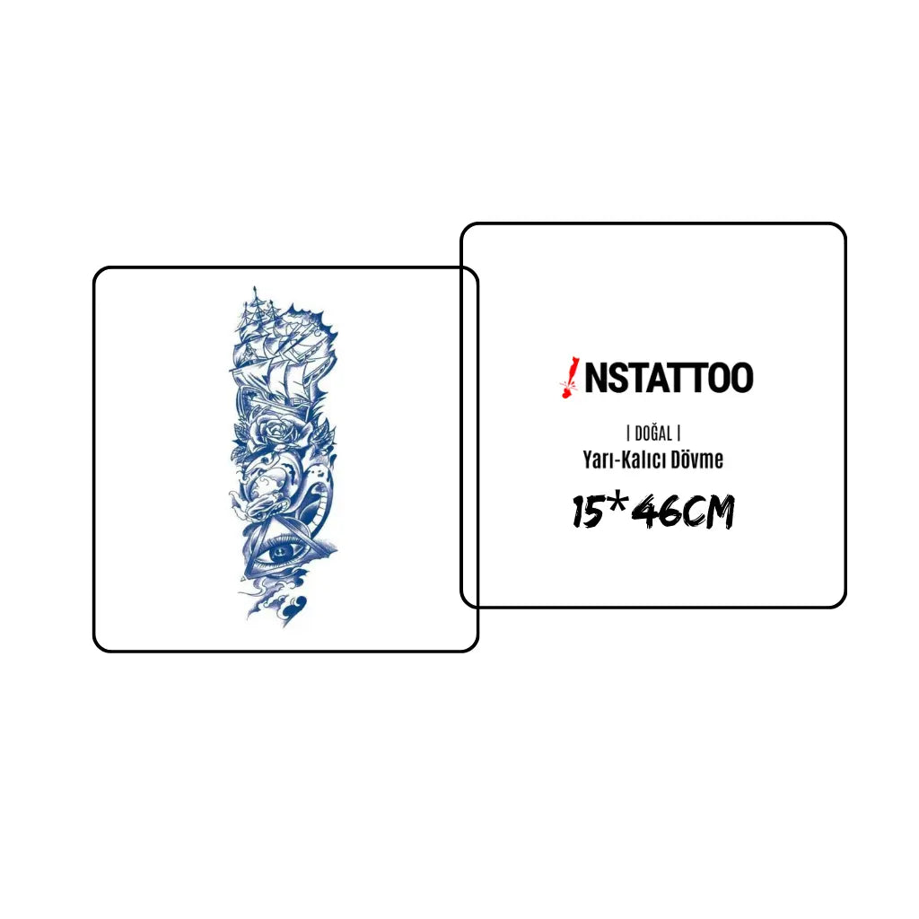 (Full Sleeve) SeaSmoke - Halb-permanentes Tattoo