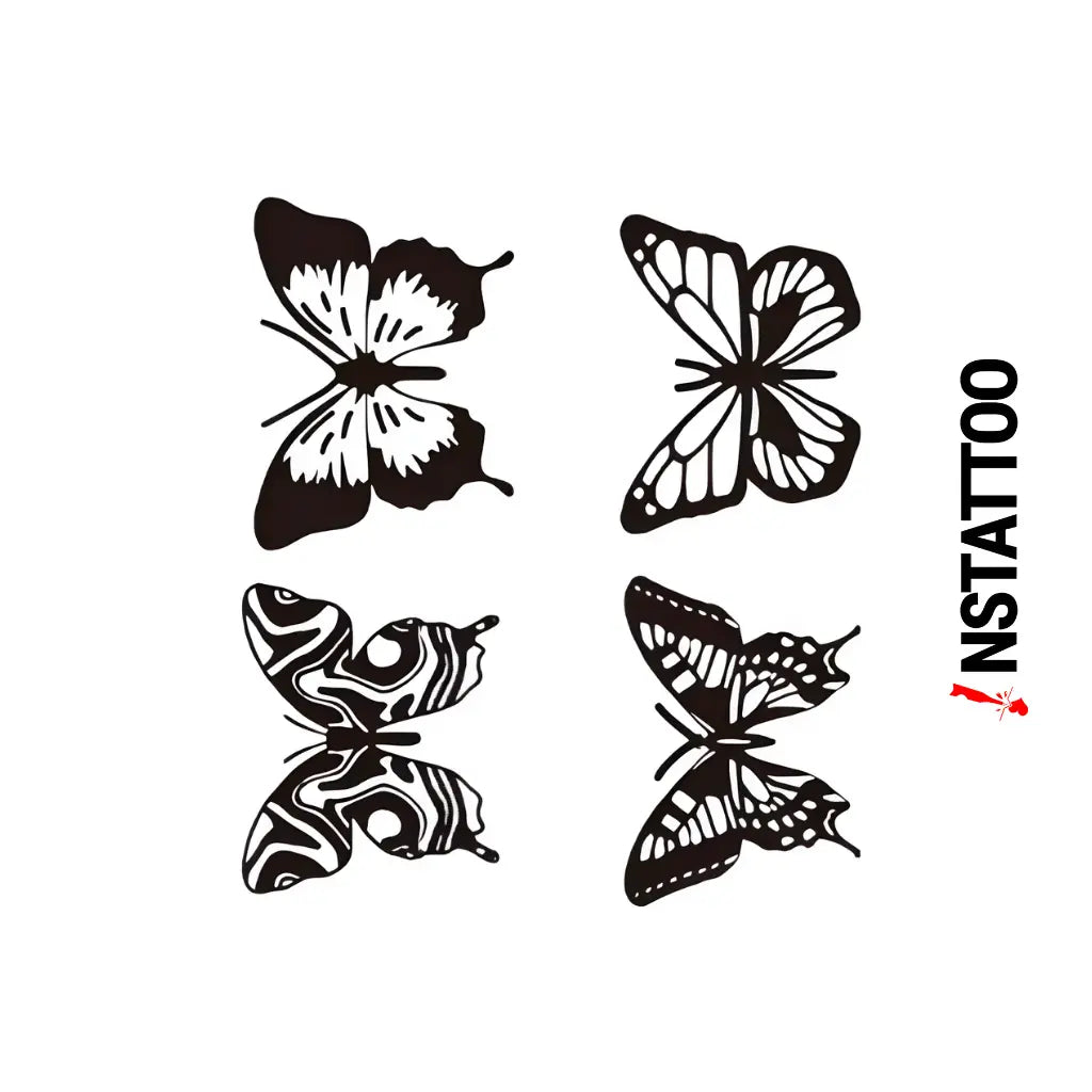 (4 Tattoo) Butterflies- Halb-permanentes Tattoo