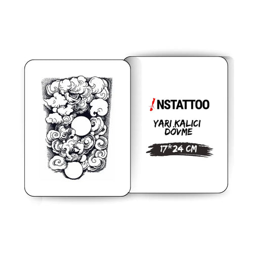 (Half Arm Sleeve) Cloud - Halb-permanentes Tattoo