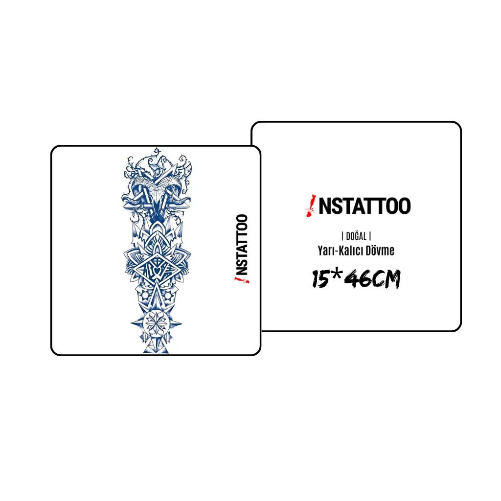 (Full Sleeve) Baphomet - Halb-permanentes Tattoo