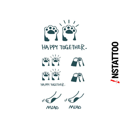 Meow Couple  - Halb-permanentes Tattoo