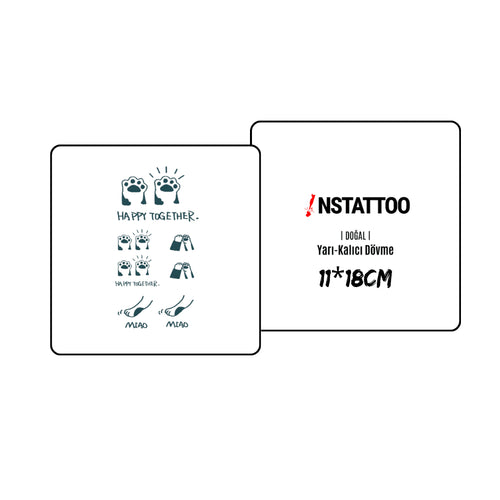 Meow Couple  - Halb-permanentes Tattoo