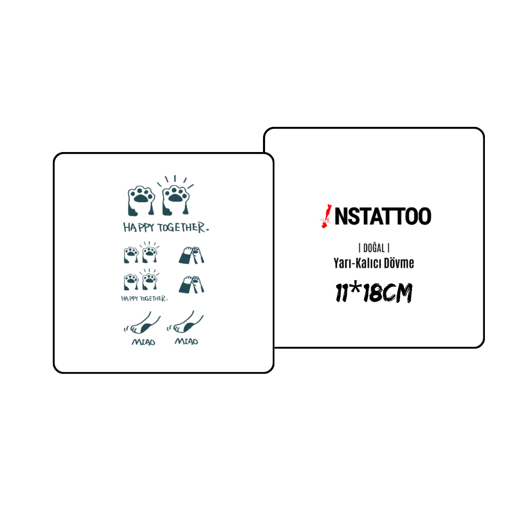 Meow Couple  - Halb-permanentes Tattoo