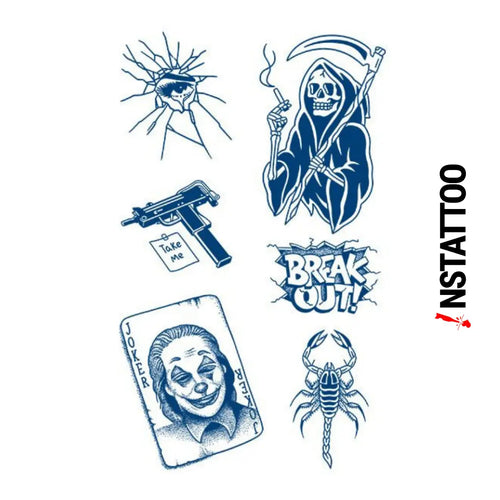 (6 Tattoo) JOKER  - Halb-permanentes Tattoo