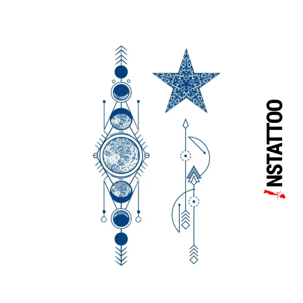 (3 Tattoo) Stellar -Halb-permanentes Tattoo