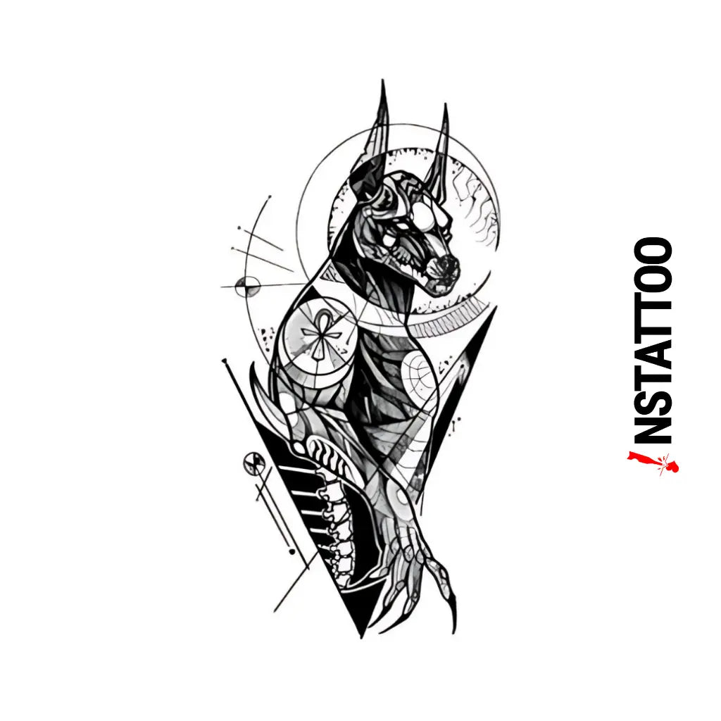 Anubis - Halb-permanentes Tattoo