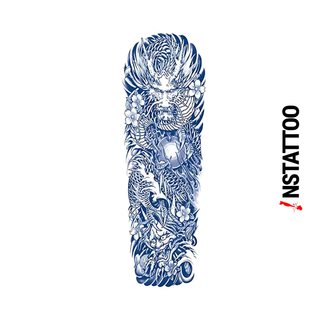 (Full Sleeve) Smaug - Halb-permanentes Tattoo