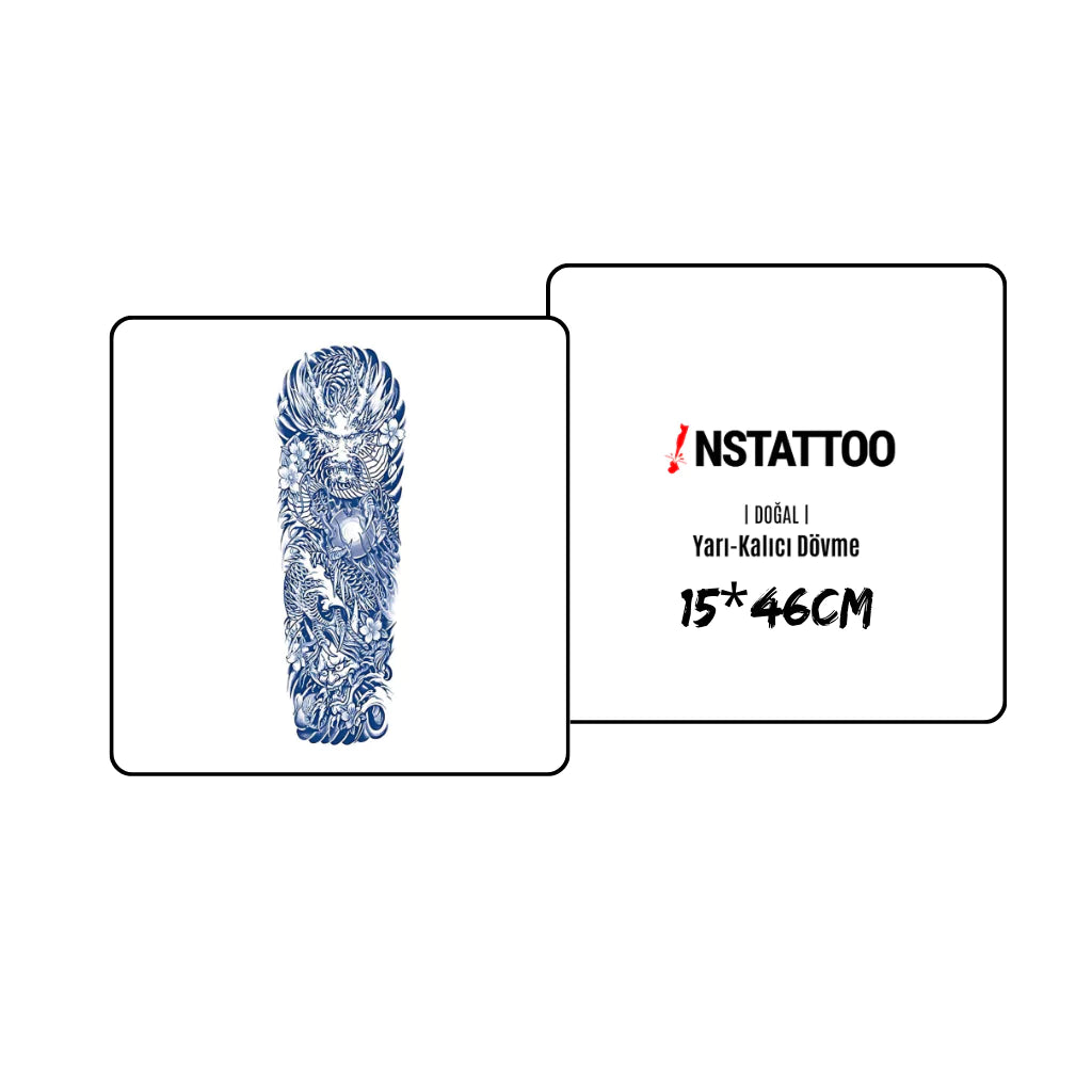 (Full Sleeve) Smaug - Halb-permanentes Tattoo