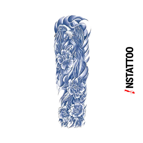 (Full Sleeve) Hawk - Halb-permanentes Tattoo