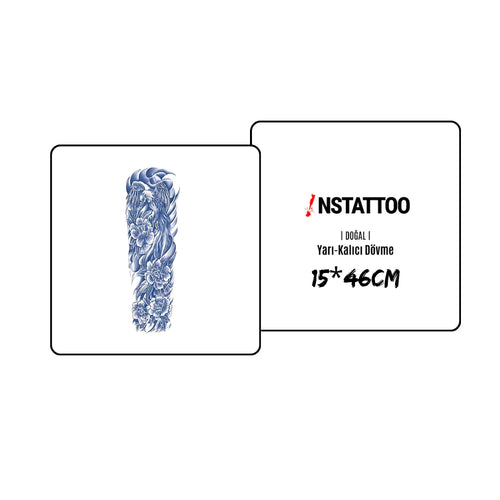 (Full Sleeve) Hawk - Halb-permanentes Tattoo