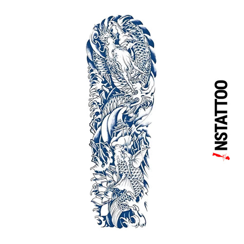 (Full Sleeve) Drakoi - Halb-permanentes Tattoo