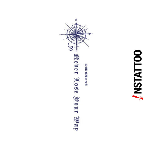 Compass -Halb-permanentes Tattoo