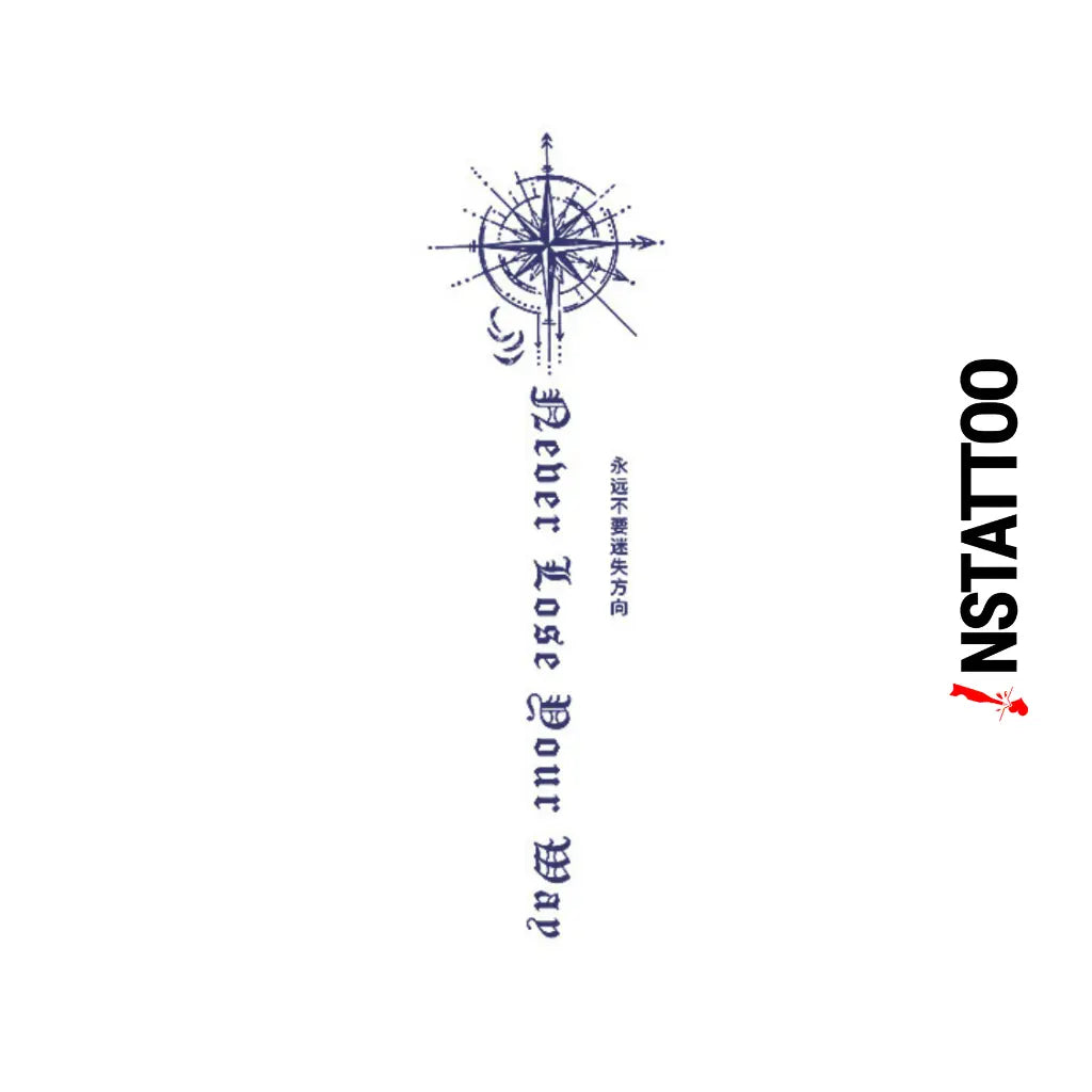 Compass -Halb-permanentes Tattoo