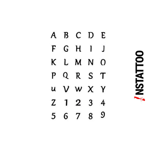 Letter-Number - Halb-permanentes Tattoo