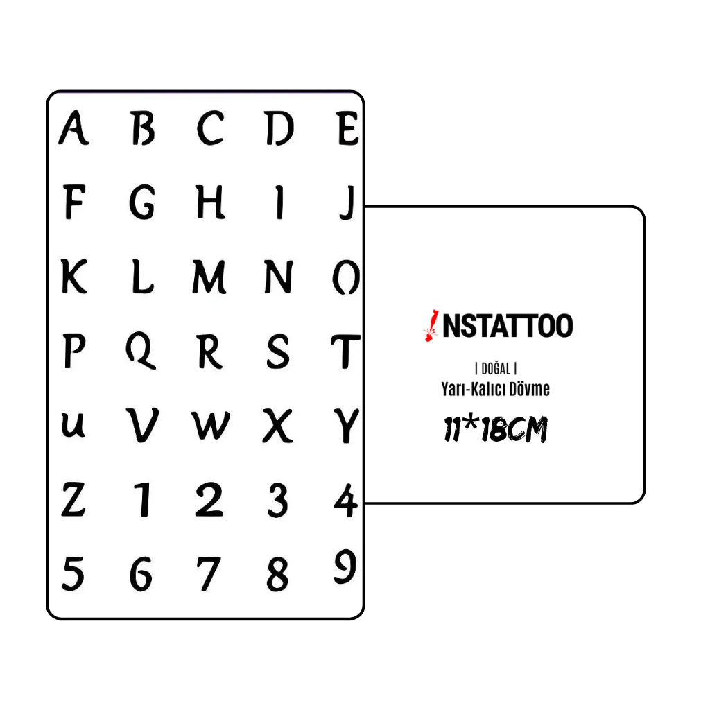 Letter-Number - Halb-permanentes Tattoo