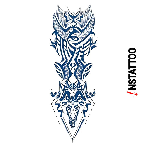 (Full Sleeve) Osiris - Halb-permanentes Tattoo