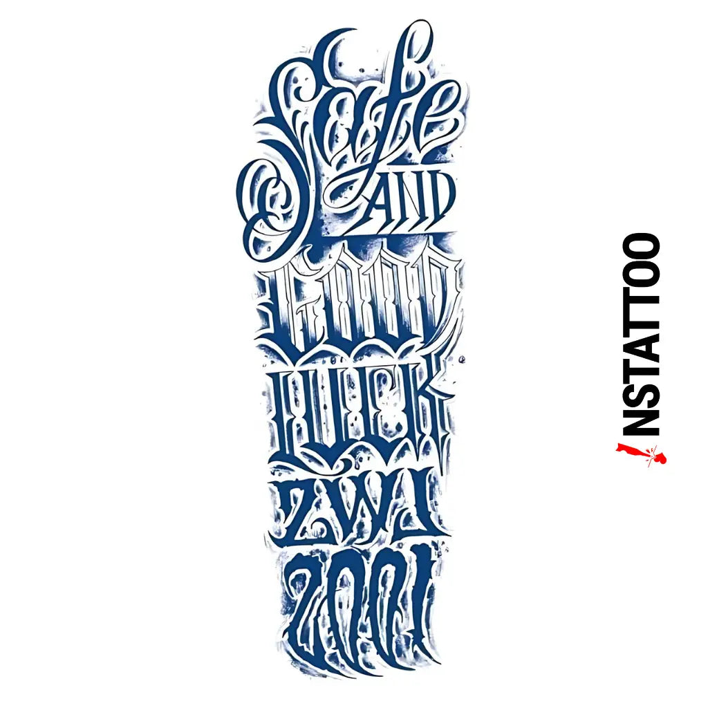 (Full Sleeve) LUCK -Halb-permanentes Tattoo