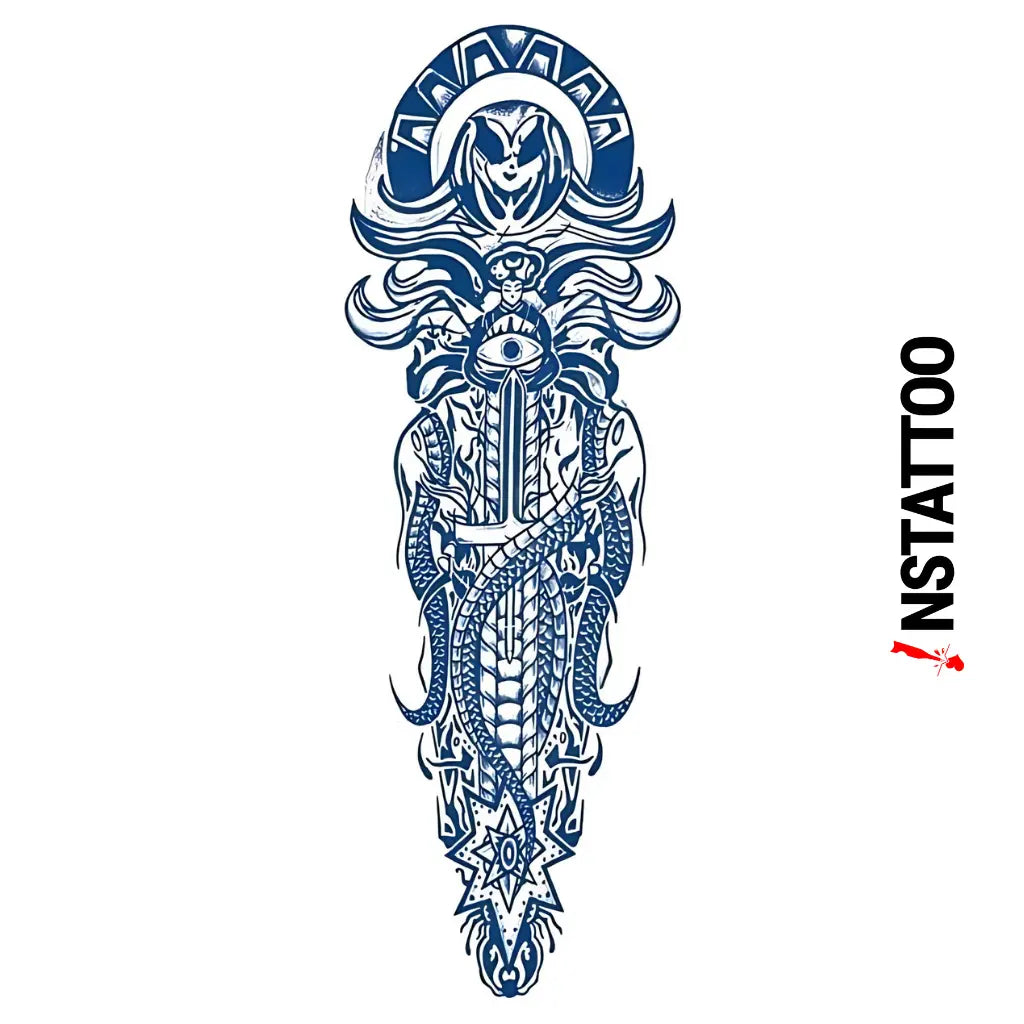 (Full Sleeve) AKU - Halb-permanentes Tattoo