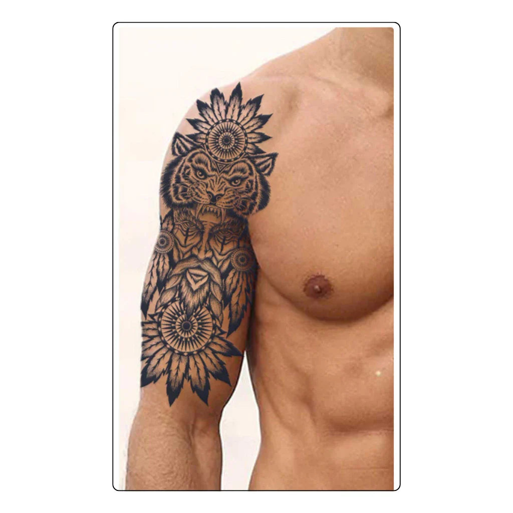 (Chest-Arm-Sleeve) Raijin - Halb-permanentes Tattoo